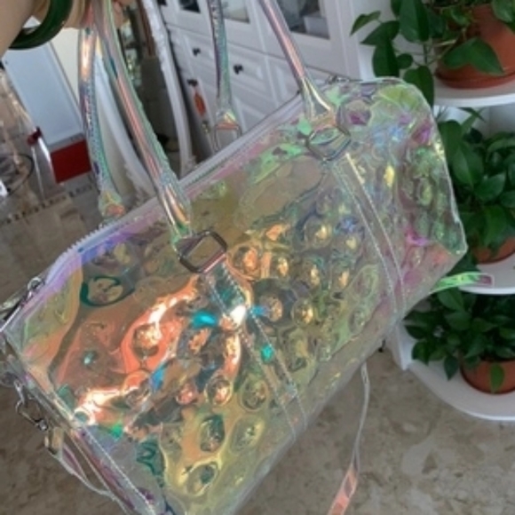 Holographic Women Handbag Transparent Travel Bag - Picture 12 of 16